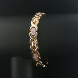 14k Yellow Gold and 0.50cttw Diamond Vintage Hugs and Kisses XO Link Bracelet 7"