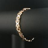 14k Yellow Gold and 0.50cttw Diamond Vintage Hugs and Kisses XO Link Bracelet 7"