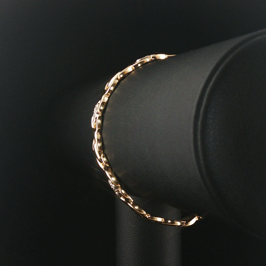 14k Yellow Gold and 0.50cttw Diamond Vintage Hugs and Kisses XO Link Bracelet 7"