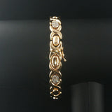 14k Yellow Gold and 0.50cttw Diamond Vintage Hugs and Kisses XO Link Bracelet 7"