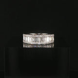 EFFY 14k White Gold 1.25cttw Baguette and Round Diamond Ladies Band Ring Size 7
