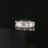 EFFY 14k White Gold 1.25cttw Baguette and Round Diamond Ladies Band Ring Size 7