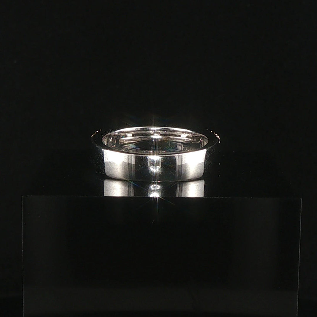 EFFY 14k White Gold 1.25cttw Baguette and Round Diamond Ladies Band Ring Size 7
