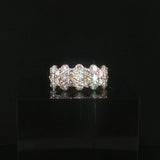 14k White Gold and 2cttw Diamond Cluster Band Ring Size 10