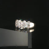 14k White Gold and 2cttw Diamond Cluster Band Ring Size 10