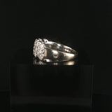 14k White Gold and 2cttw Diamond Cluster Band Ring Size 10