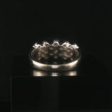 14k White Gold and 2cttw Diamond Cluster Band Ring Size 10
