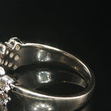 14k White Gold and 2cttw Diamond Cluster Band Ring Size 10