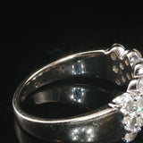 14k White Gold and 2cttw Diamond Cluster Band Ring Size 10