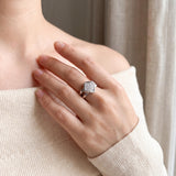 18k White Gold and 1.25cttw Princess Cut Diamond Heavy Ring Size 5