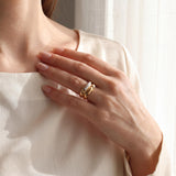 18k Yellow White and Rose Gold Diamond Vintage Solid Fancy Band Ring Size 9.5