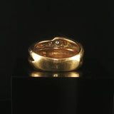 18k Yellow White and Rose Gold Diamond Vintage Solid Fancy Band Ring Size 9.5