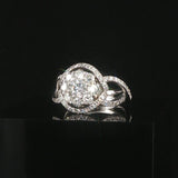 18k White Gold and 1cttw Diamond Halo Ladies Ring Size 4.75