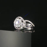 18k White Gold and 1cttw Diamond Halo Ladies Ring Size 4.75