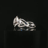 18k White Gold and 1cttw Diamond Halo Ladies Ring Size 4.75