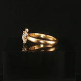 Antique 18k Yellow Gold and 0.60cttw Old Mine Cut Diamond Halo Ring Size 6.5