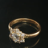 Antique 18k Yellow Gold and 0.60cttw Old Mine Cut Diamond Halo Ring Size 6.5