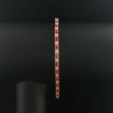 14k Yellow Gold Ruby and 0.50cttw Diamond Vintage Tennis Bracelet 7"