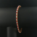 14k Yellow Gold Ruby and 0.50cttw Diamond Vintage Tennis Bracelet 7"