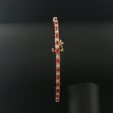 14k Yellow Gold Ruby and 0.50cttw Diamond Vintage Tennis Bracelet 7"