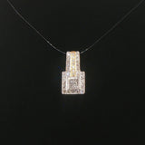 14k White and Yellow Gold and 0.50cttw Diamond Pendant 0.70"