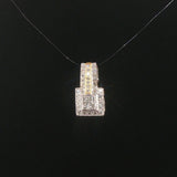 14k White and Yellow Gold and 0.50cttw Diamond Pendant 0.70"