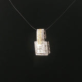 14k White and Yellow Gold and 0.50cttw Diamond Pendant 0.70"