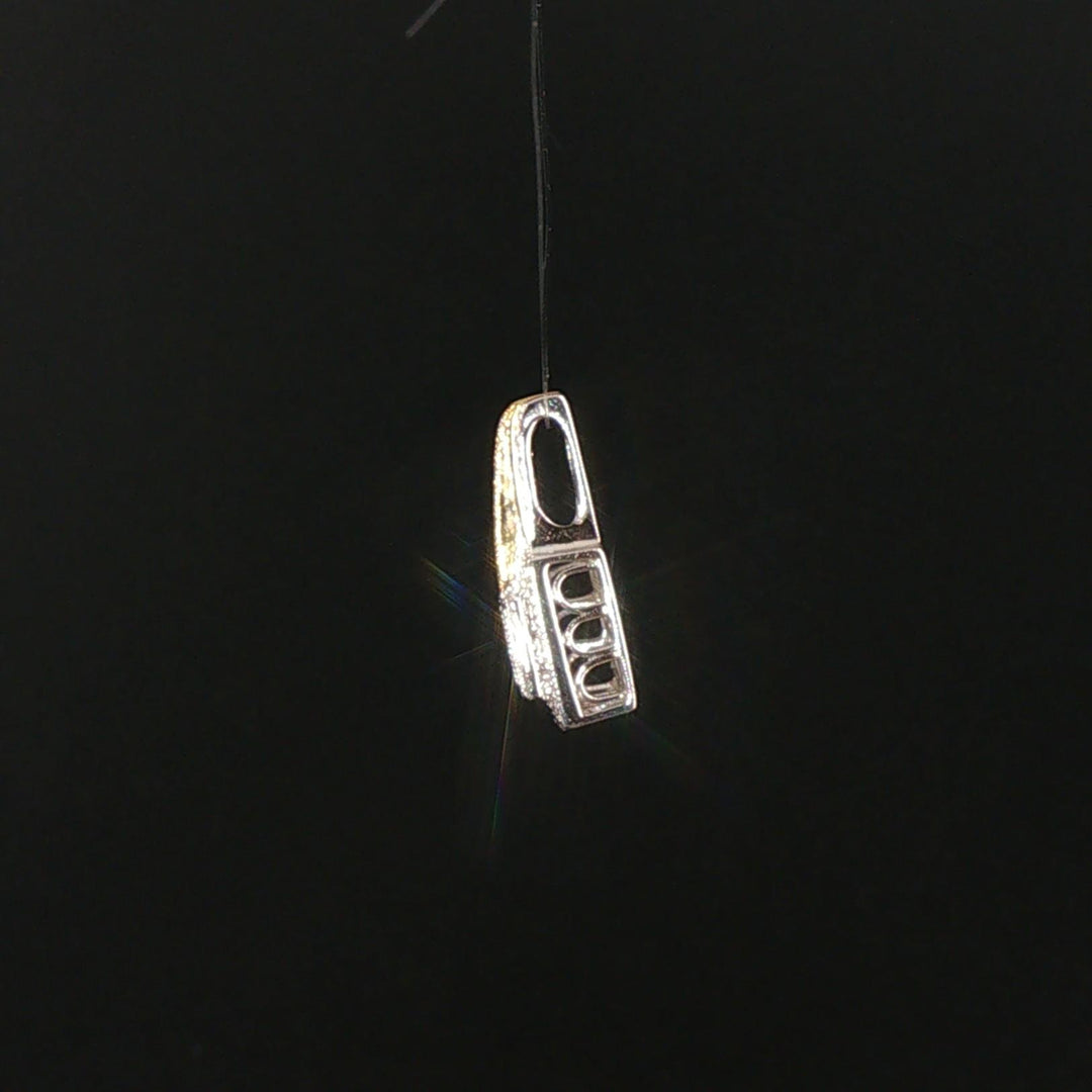 14k White and Yellow Gold and 0.50cttw Diamond Pendant 0.70"