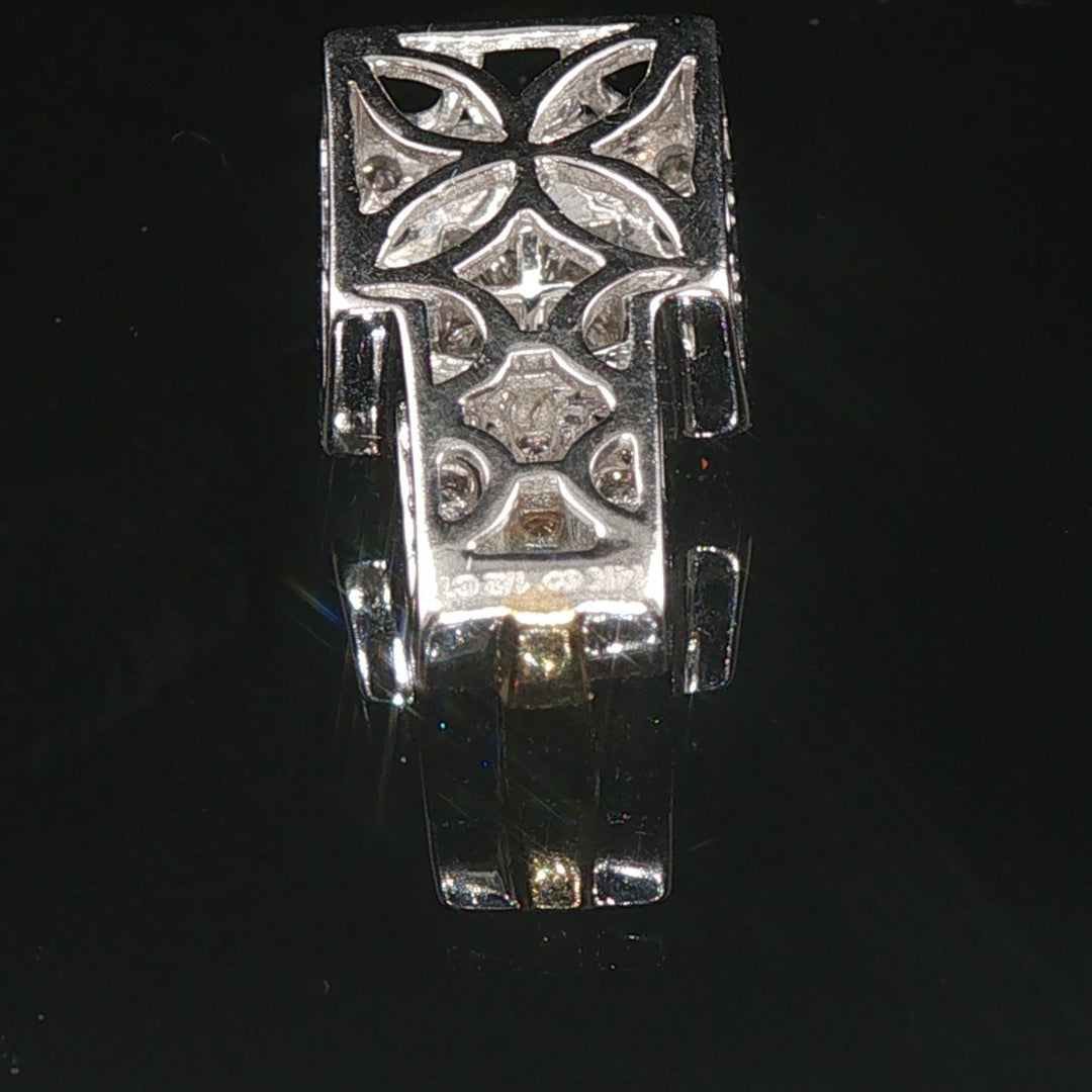 14k White and Yellow Gold and 0.50cttw Diamond Pendant 0.70"