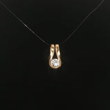 14k Yellow Gold and 0.35ct Diamond Slide Pendant 0.70"