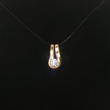 14k Yellow Gold and 0.35ct Diamond Slide Pendant 0.70"