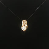 14k Yellow Gold and 0.35ct Diamond Slide Pendant 0.70"