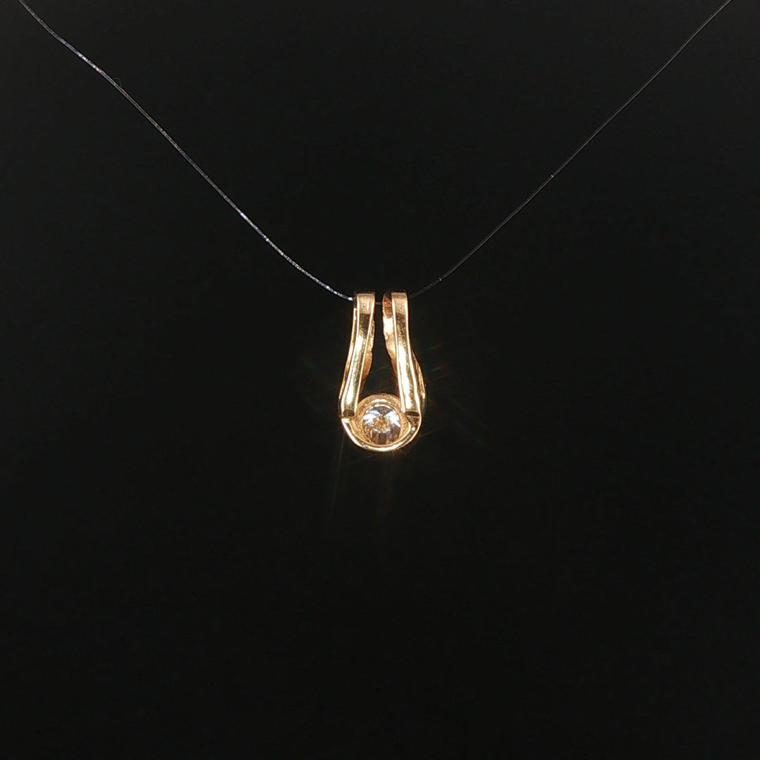 14k Yellow Gold and 0.35ct Diamond Slide Pendant 0.70"