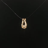 14k Yellow Gold and 0.35ct Diamond Slide Pendant 0.70"