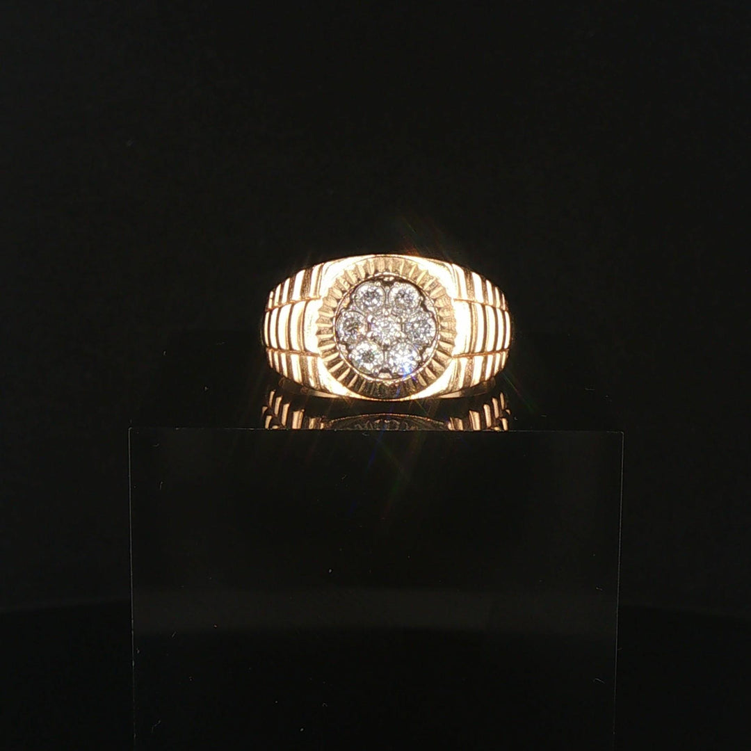 14k Yellow Gold and 0.50cttw Diamond Cluster Men's Vintage Ring Size 9