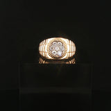 14k Yellow Gold and 0.50cttw Diamond Cluster Men's Vintage Ring Size 9