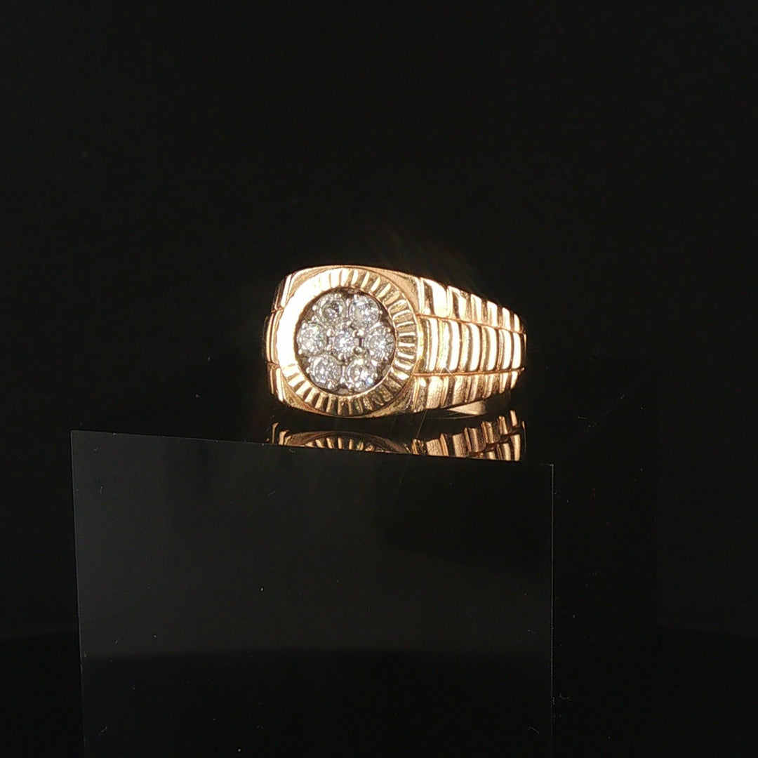 14k Yellow Gold and 0.50cttw Diamond Cluster Men's Vintage Ring Size 9