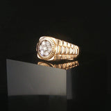 14k Yellow Gold and 0.50cttw Diamond Cluster Men's Vintage Ring Size 9