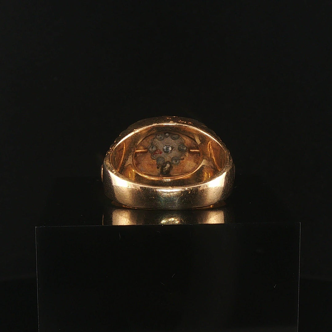 14k Yellow Gold and 0.50cttw Diamond Cluster Men's Vintage Ring Size 9
