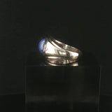 14k White Gold Blue Star Sapphire and Diamond Men's Ring Size 9