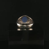 14k White Gold Blue Star Sapphire and Diamond Men's Ring Size 9