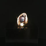 14k Yellow Gold 1.92ct Garnet and 0.30cttw Diamond Ladies Ring Size 5