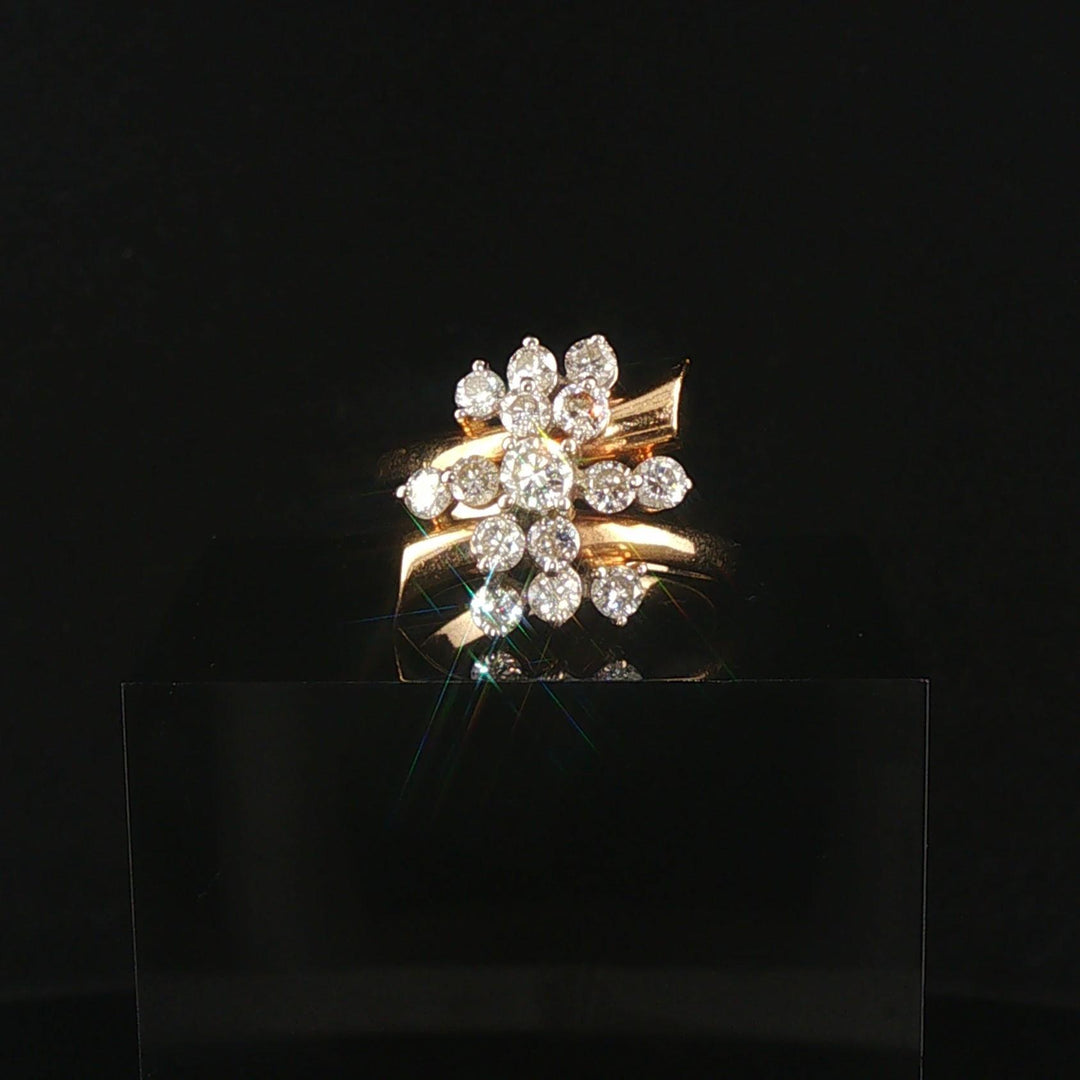 14k Yellow Gold and 1.25cttw Diamond Vintage Bypass Ring Size 8.5