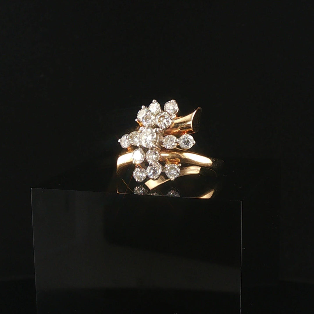14k Yellow Gold and 1.25cttw Diamond Vintage Bypass Ring Size 8.5