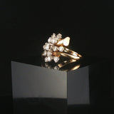 14k Yellow Gold and 1.25cttw Diamond Vintage Bypass Ring Size 8.5