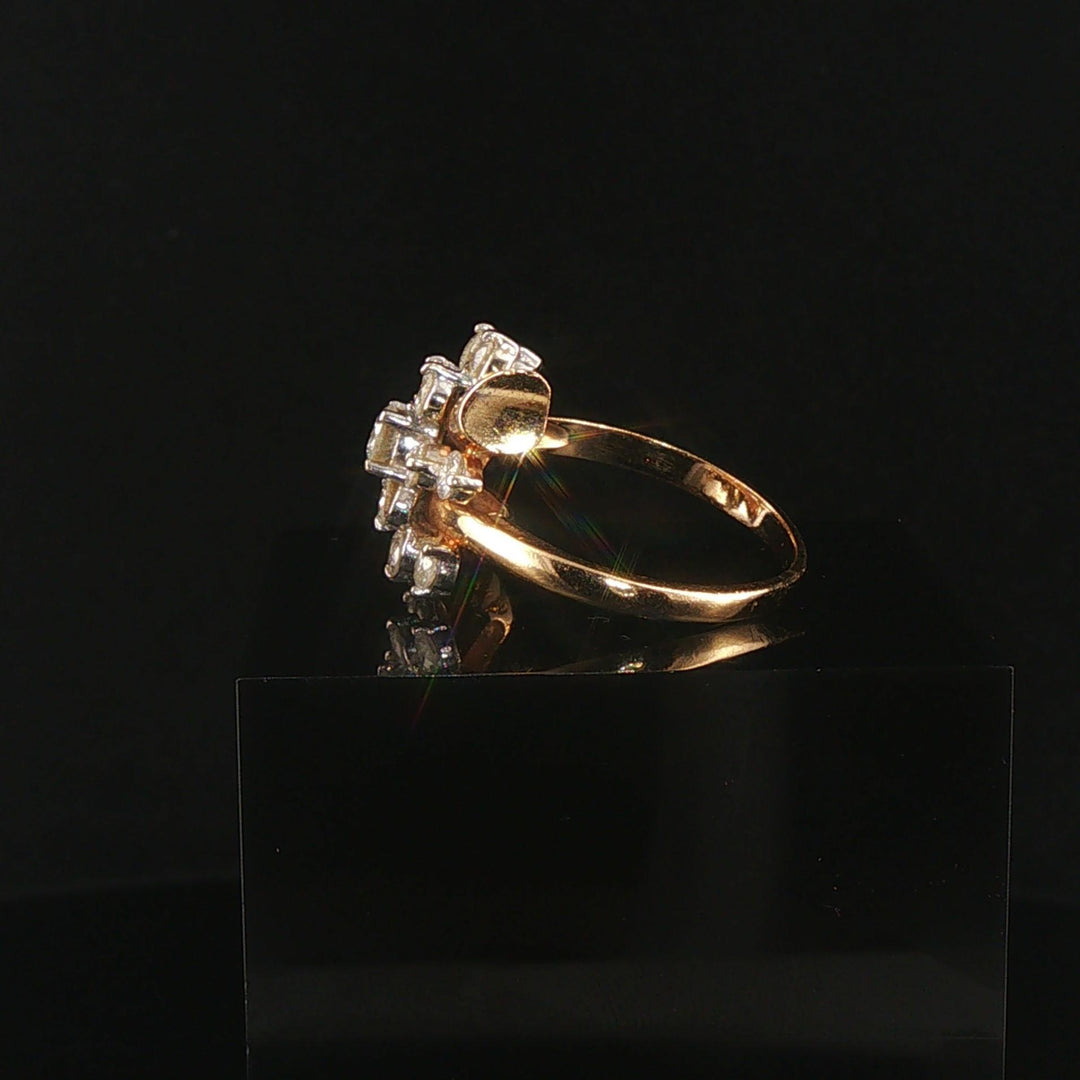 14k Yellow Gold and 1.25cttw Diamond Vintage Bypass Ring Size 8.5