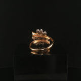 14k Yellow Gold and 1.25cttw Diamond Vintage Bypass Ring Size 8.5