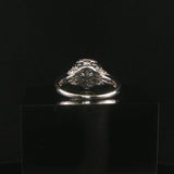 14k White Gold and 0.70cttw Diamond Vintage Halo Ring Size 7.75