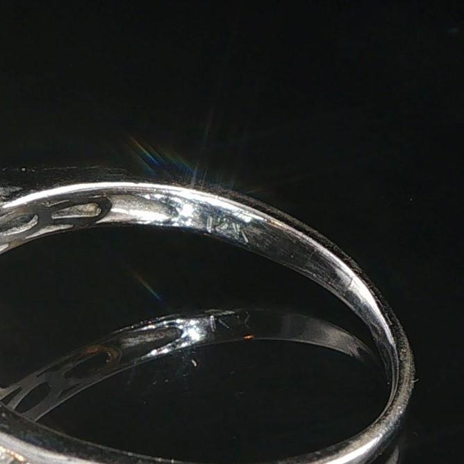 14k White Gold and 0.70cttw Diamond Vintage Halo Ring Size 7.75