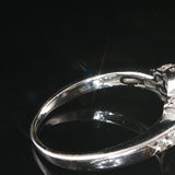 14k White Gold and 0.70cttw Diamond Vintage Halo Ring Size 7.75